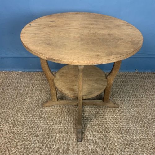 A Cotswold School Oak 2 Tier Table Circa 1930