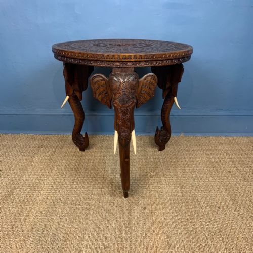 An Anglo-indian Burmese Teak Elephant Table Circa 1890