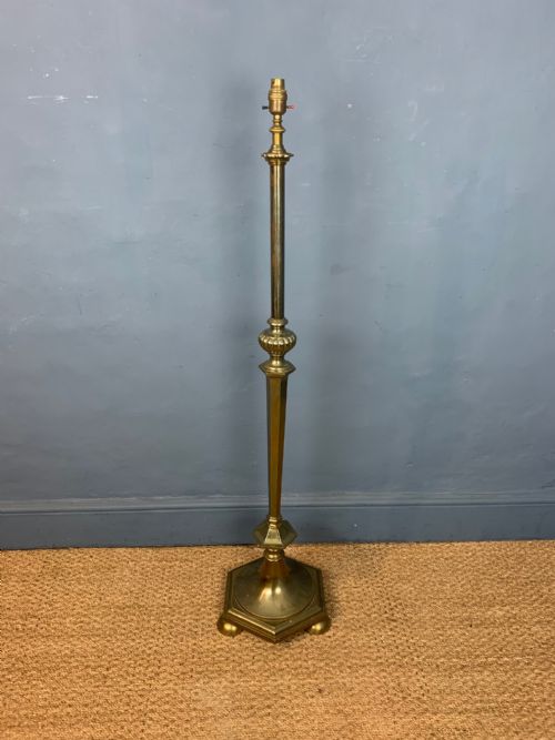 A Queen Anne Style Brass Standard Lamp Circa 1910