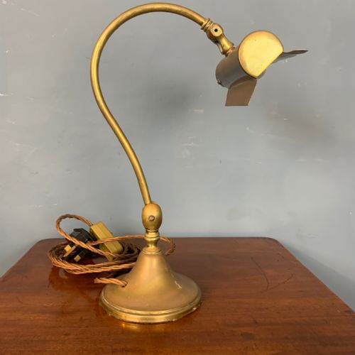 An Edwardian Brass Adjustable Desk Lamp Circa 1910.