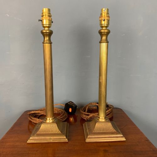 A Pair of Edwardian Brass Table Lamps Circa 1910