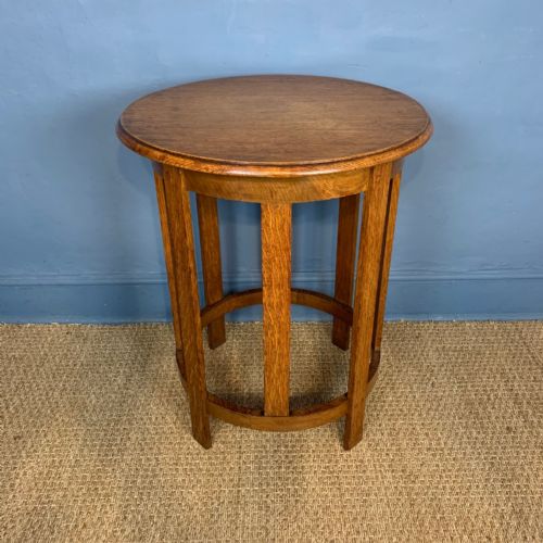 A Stylish Glasgow School Oak Circular Table Circa 1910