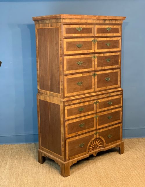 A George 1 Walnut and Mahogany Chest on Chest Circa 1725