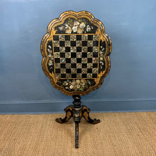A Victorian Papier-mâché Chess Table Circa 1850