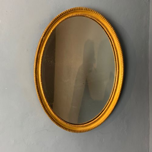 A Late Victorian Oval Giltwood Wall Mirror C 1890