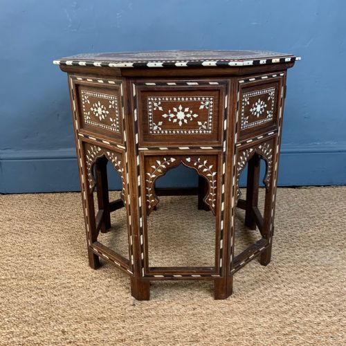 A Hoshiarpur Bone Inlaid Octagonal Table Northern India Circa 1890