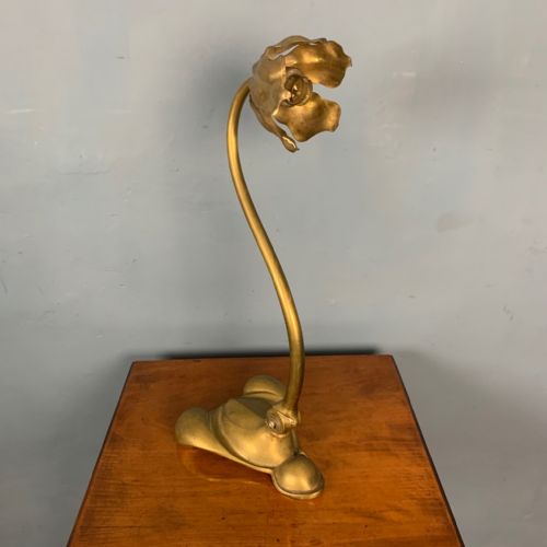 A Large Late Victorian Brass Patent Swan Desk Lamp Circa 1900
