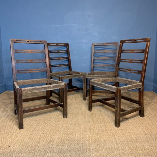 A Set of Four Late George 11 Mahogany Side Chairs Circa 1750 in the Style of Robert Mainwaring