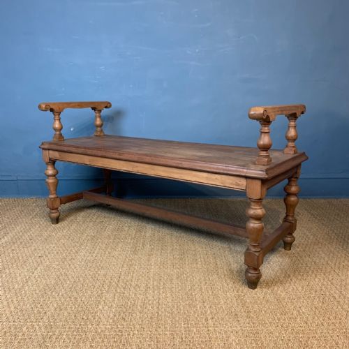A Large Victorian Mahogany Hall or Window Seat Circa 1880