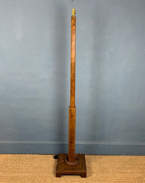 An English Art Deco Walnut Standard Lamp Circa 1925
