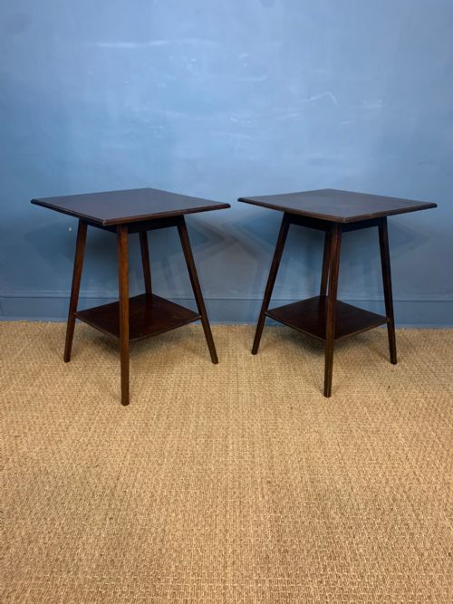 A Pair of Aesthetic Movement Mahogany 2 Tier Tables Circa 1890.