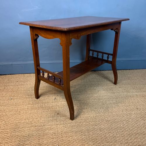 An Aesthetic Movement Walnut 2 Tier Side Table Circa 1890 .