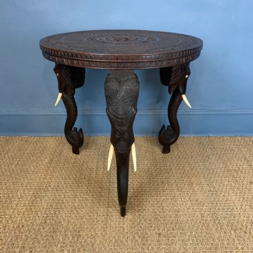 An Anglo-indian Burmese Teak Elephant Table Circa 1890