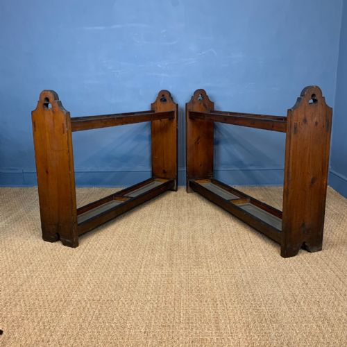 A Pair of Victorian Gothic Pine Stick Stands Circa 1890