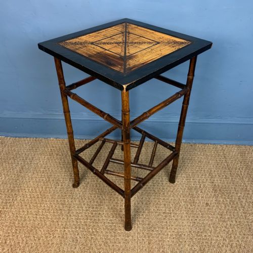 A Rare Aesthetic Movement Bamboo and Quillwork Table Circa 1880