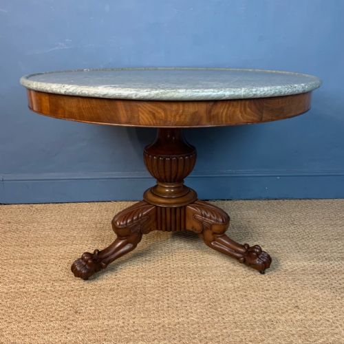 A Charles X Mahogany and Pale Green Marble Top Centre Table Circa 1830