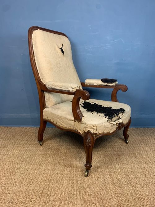 A Mid 19th Century Scottish Oak Library Chair Circa 1850