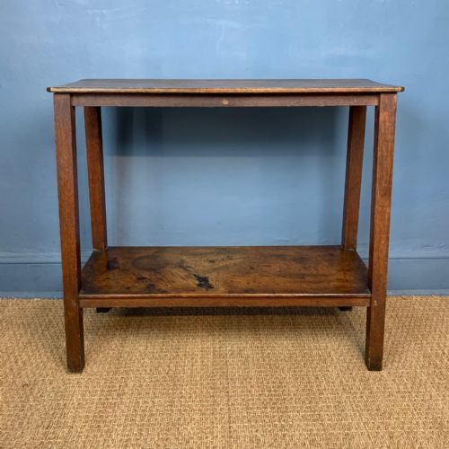 An Unusual Mid 19th Century Oak Two Tier Table