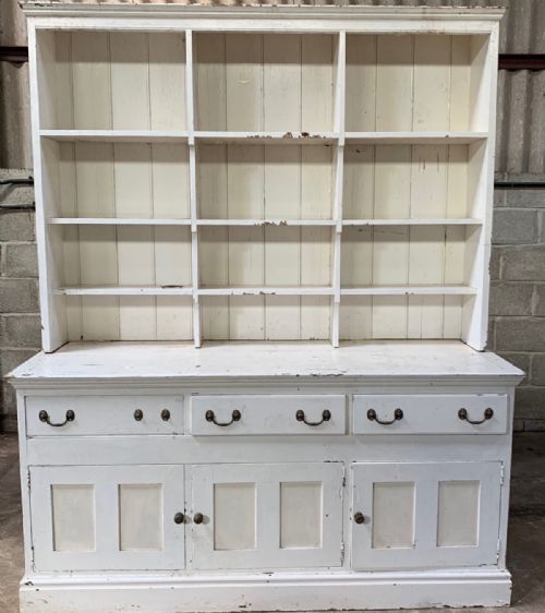 A Large Mid 19th Century Painted Pine Country House Dresser
