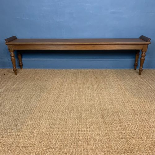 An Unusually Long Victorian Mahogany Hall Bench Circa 1870