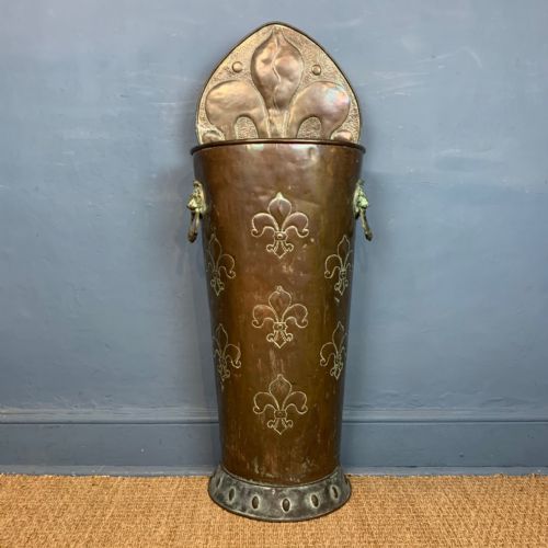 A Large Late Victorian Copper Stick Stand Circa 1900