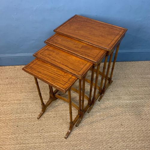 A Nest of 4 Edwardian Satinwood Tables Circa 1910