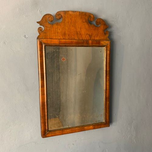 A Small George 11 Walnut Wall Mirror Circa 1740