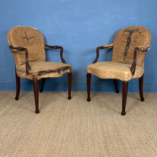 A Pair of George 111 Adam Period Mahogany Armchairs C 1775