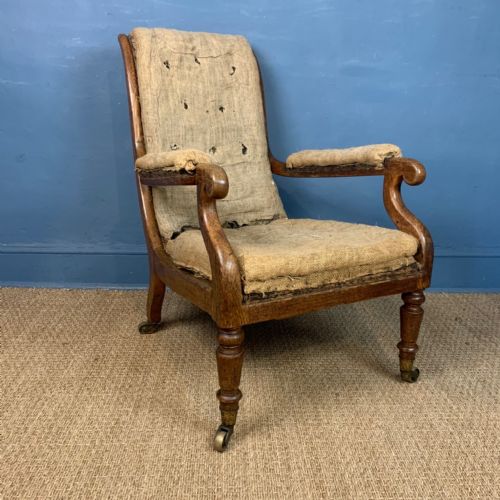 A Mid 19th Century Oak Library Chair Circa 1840