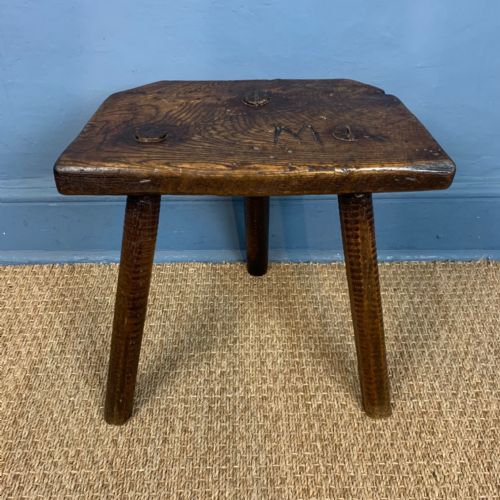 An Early 19th Century Elm Three Legged Cutlers Stool