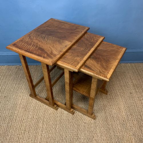 A Nest of Three Heals Walnut Tables Circa 1930