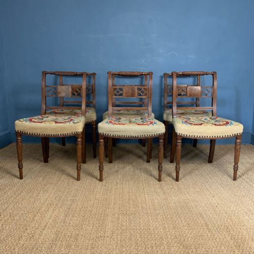A Set of 6 George IV Mahogany Dining Chairs Circa 1825