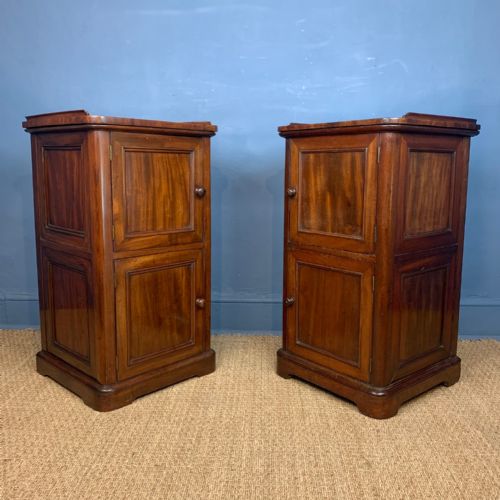 A Rare Pair of George IV Mahogany Bedside Tables Circa 1825