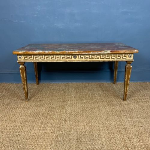 A 1920'S Painted and Parcel Gilt Coffee Table in Classical Style