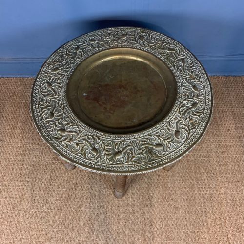 A LATE 19TH CENTURY ANGLOINDIAN BRASS TOP TABLE - ADDITIONAL PHOTO 2