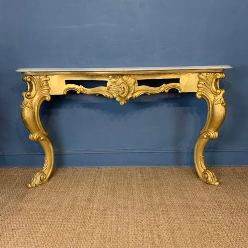 A Mid-19th Century English Gilt Console Table Circa 1850