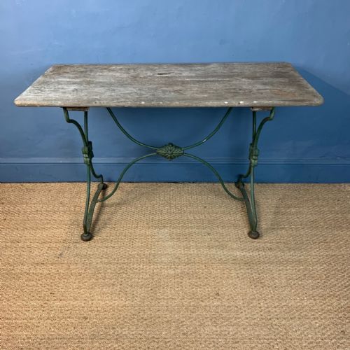 A Victorian Oak and Painted Iron Garden Table Circa 1870