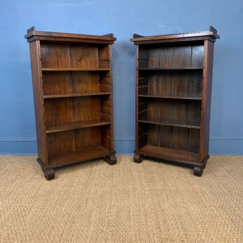 A Pair of Anglo Indian Rosewood Open Bookcases Circa 1920