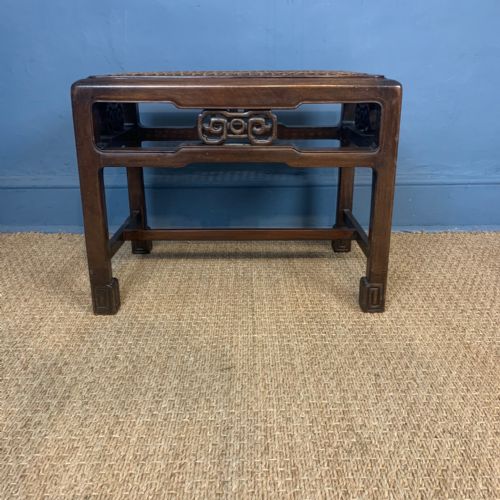 A Wyllie and Lockhead Padouk and Cane Top Stool Circa 1920