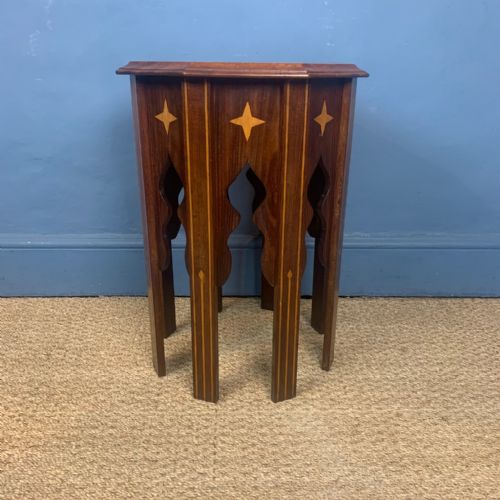 A Moorish Design Mahogany Octagonal Inlaid Table Attributed to Liberty and Co Circa 1900