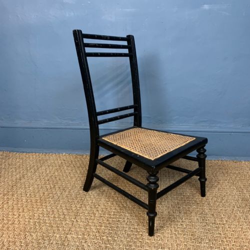 An Aesthetic Movement Miniature Ebonised Chair in the Style of E.w. Godwin