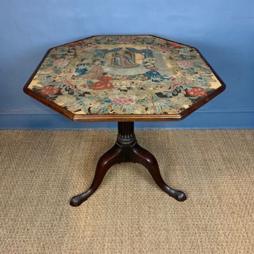 A GEORGE II MAHOGANY TRIPOD TABLE DATED 1755 - ADDITIONAL PHOTO 1