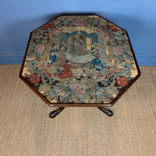 A GEORGE II MAHOGANY TRIPOD TABLE DATED 1755 - ADDITIONAL PHOTO 3