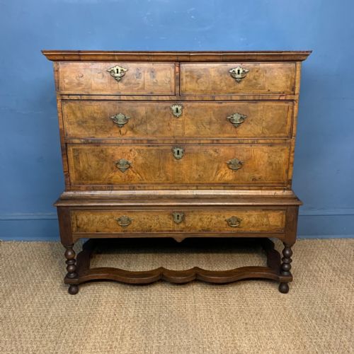 A Queen Anne Walnut Provincial Chest on Stand Circa 1710