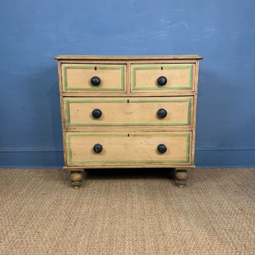 A Small Early Victorian Painted Pine Chest of Drawers Circa 1850