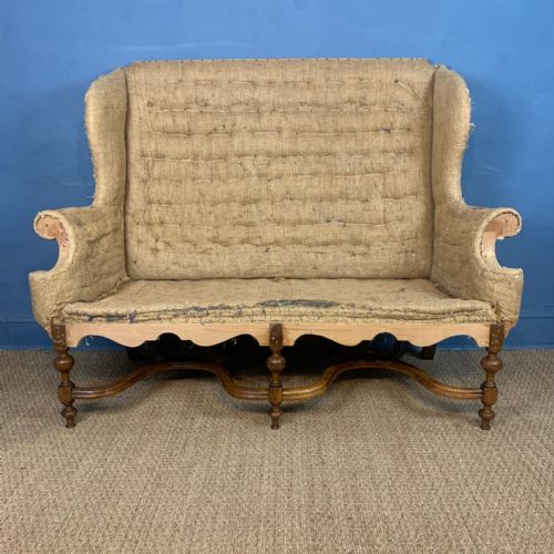 A William and Mary Style Walnut High-back Sofa Circa 1900