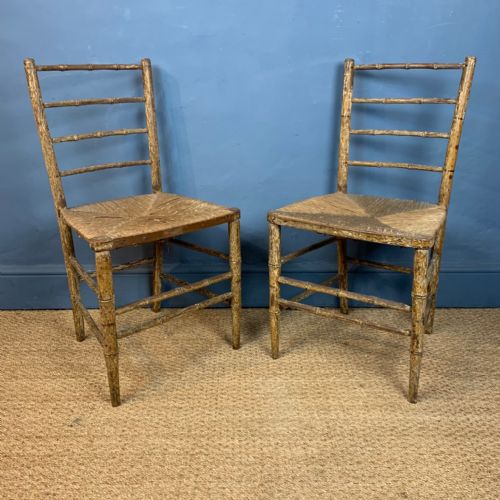 A Pair of Regency Faux Bamboo Side Chairs Circa 1820