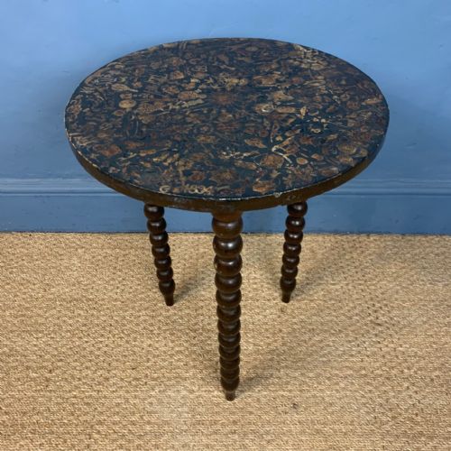 A Victorian Decoupage Gypsy Table Dated 1894