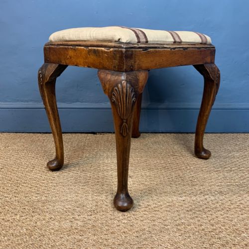 A Late 19th C Walnut Stool in Early Georgian Style