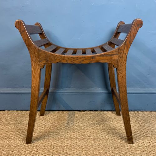 An Arts and Crafts Oak Stool Circa 1910 Probably Glasgow Stool
